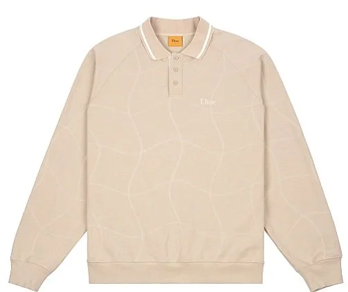 【DIME】 WAVE RUGBY SWEATER / CREAM Dime Wave Rugby Sweater (Cream) — Skate Supply